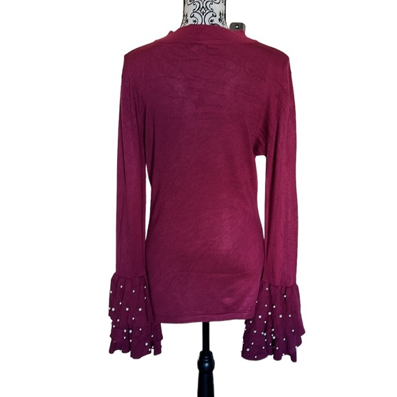 Venus Long Sleeved Cranberry Sweater - Picture 2 of 6